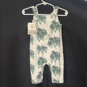 Kate Quinn Green Floral Overalls